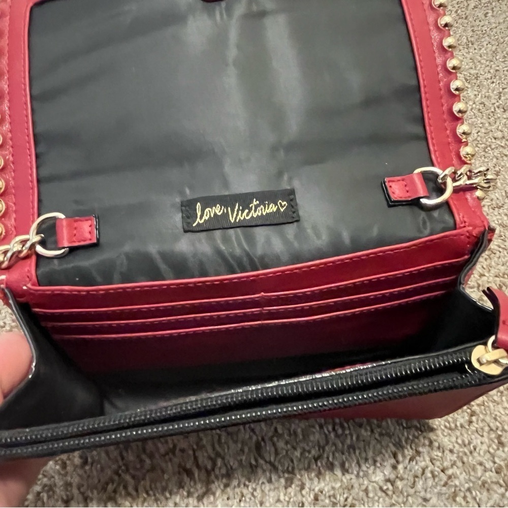 Victoria's Secret Red Clutch/Purse with Gold Accents - Picture 4 of 14
